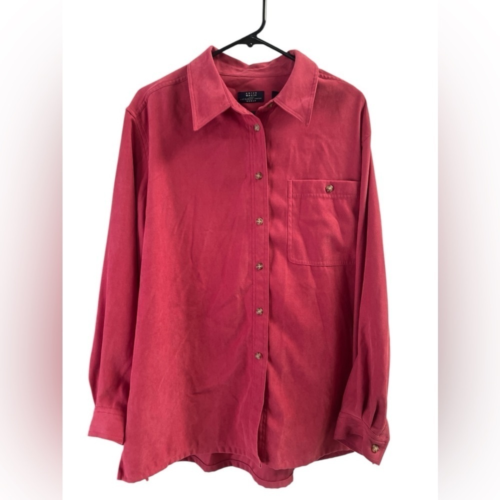 Crazy horse button down long sleeve shacket flannel